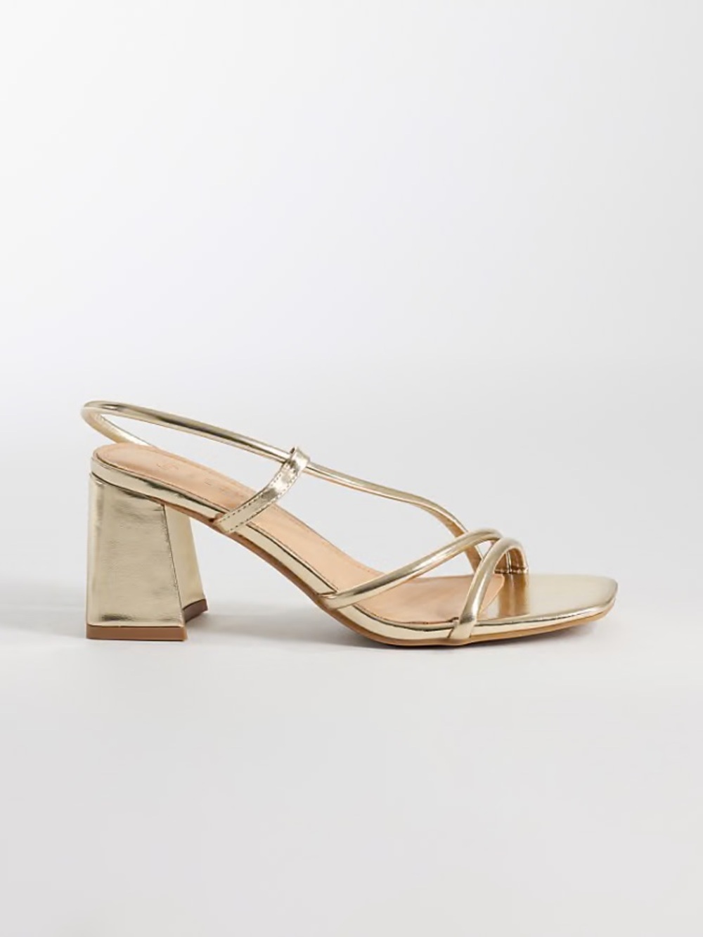 ASOS Metallic Gold Strappy Block Heel Sandals